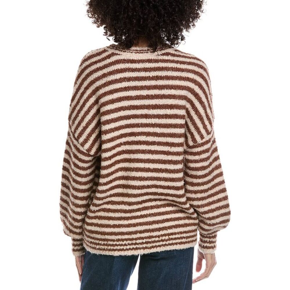 Saltwater Luxe Womens Crewneck Wool-Blend Sweater, Brown - Picture 2 of 3
